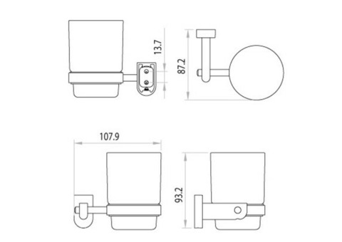 Стакан для зубных щеток Lemark Omega LM3136C