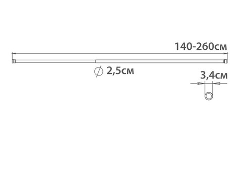 Карниз раздвижной для ванной Fixsen FX-51-013