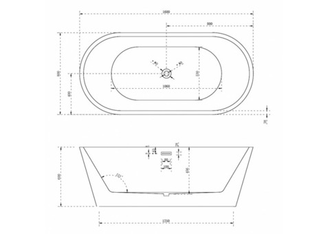 Ванна акриловая Abber AB9203-1.6 160х80 см