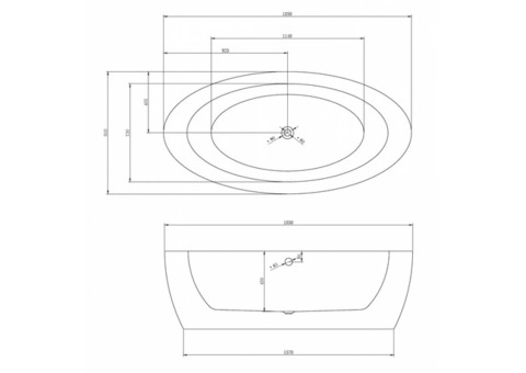 Ванна акриловая Abber AB9206 185х91 см