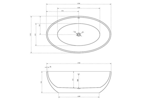 Ванна акриловая Abber AB9249 175х100 см