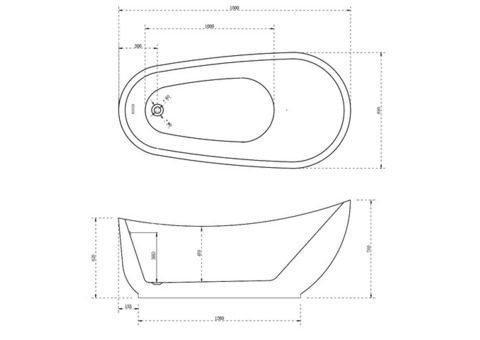 Ванна акриловая Abber AB9288 180х89 см