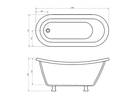 Ванна акриловая Abber AB9293 170х75 см