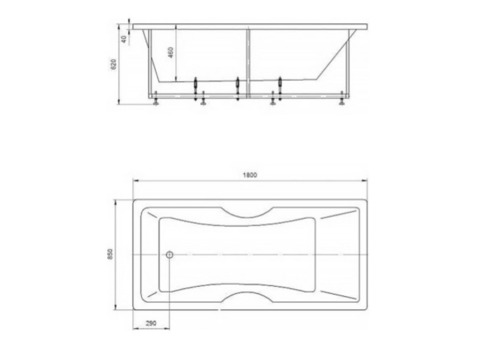 Ванна акриловая Aquatek Феникс 180х85 см