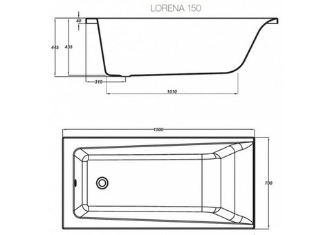 Ванна акриловая Cersanit Lorena 150х70 см