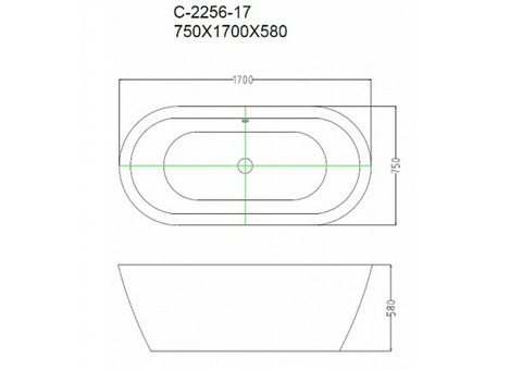 Ванна акриловая Ceruttispa Albano C-2256-17 CT8721 170х75х58 см