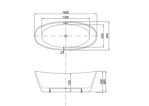 Ванна акриловая Ceruttispa Ami CT8404 180х80х60 см