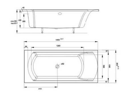 Ванна акриловая Jacob Delafon Ove E60143RU-00 180х80 см