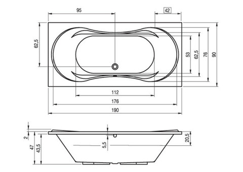 Ванна акриловая Riho Supreme 190x90 см
