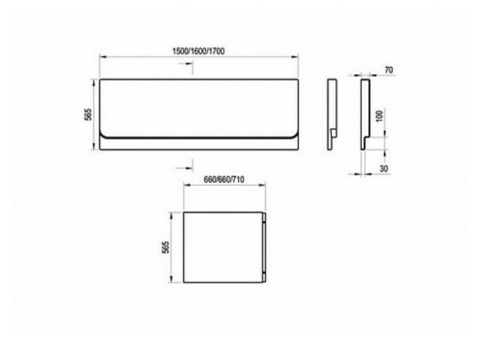 Панель фронтальная для ванны Ravak Chrome 160 см