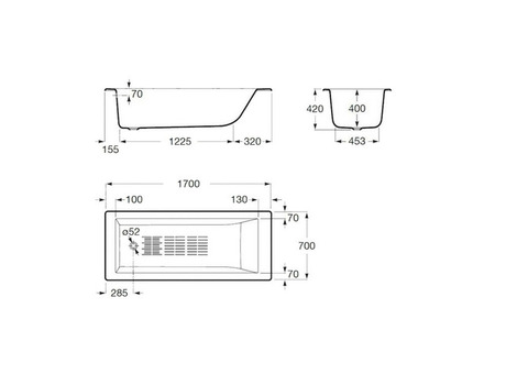 Ванна чугунная Roca Tampa 170x70 см 234150000