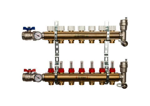 Коллектор распределительный Stout SMB 0473 000007 на 7 контуров с расходомерами