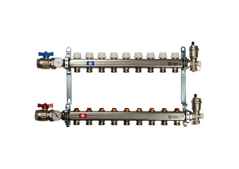 Коллектор распределительный Stout SMS 0912 000009 на 9 контуров в сборе без расходомеров