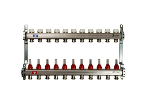 Коллектор распределительный Stout SMS 0917 000011 на 11 контуров с расходомерами