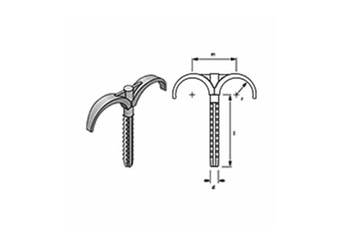 Крюк МП двухсторонний пластик MLC L=6см для труб Дн 16-32 мм Uponor 1013139