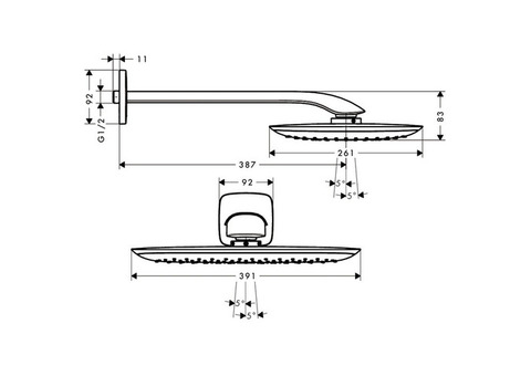 Верхний душ Hansgrohe PuraVida 27437400