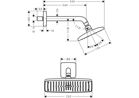 Верхний душ Hansgrohe Raindance E 27370000