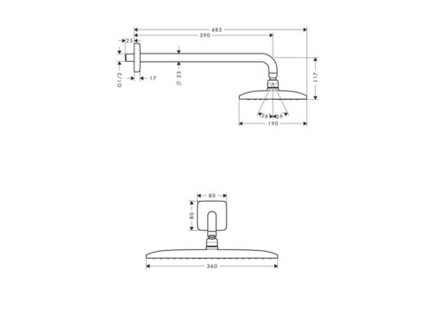 Верхний душ Hansgrohe Raindance E 27376000