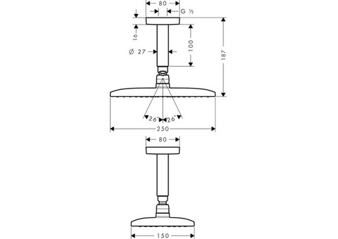 Верхний душ Hansgrohe Raindance E 27380000