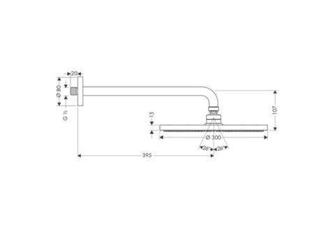 Верхний душ Hansgrohe Raindance S 300 Air 27493000