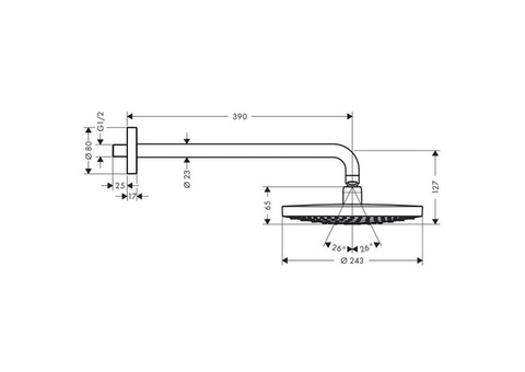 Верхний душ Hansgrohe Raindance Select S 240 26466000