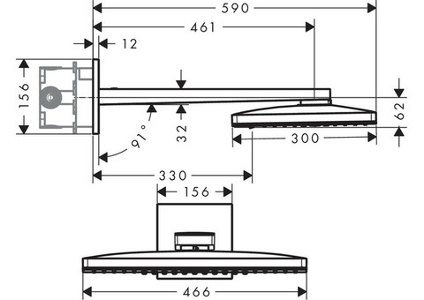 Верхний душ Hansgrohe Rainmaker Select 24005600