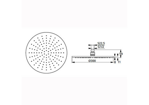 Верхний душ Ideal Standard Idealrain L1 B9443АА 300 мм