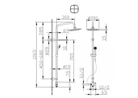 Душевая стойка Bravat Fit R D283CP-2-RUS