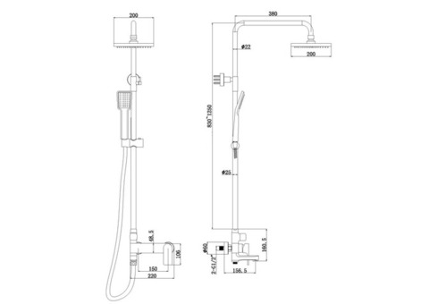 Душевая стойка Bravat Real F6333367CP-A-RUS со смесителем