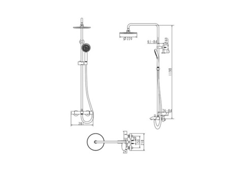 Душевая стойка Bravat Waterfall F639114C-A-RUS с термостатом