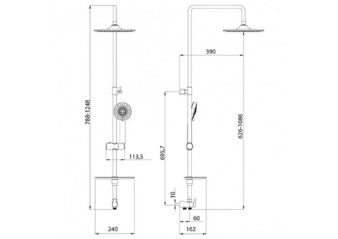 Душевая стойка Lemark LM8803C хром