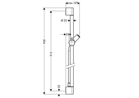 Душевая штанга Hansgrohe Unica C 27610000 900 мм