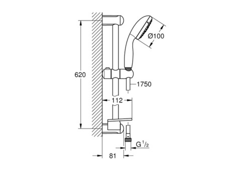 Душевой гарнитур Grohe New Tempesta 100 27927001