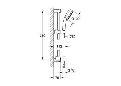 Душевой гарнитур Grohe New Tempesta Cosmopolitan 100 27929002 с полочкой