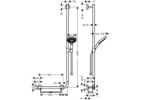 Душевой гарнитур Hansgrohe Raindance Select S 120 26326400