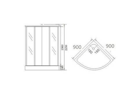 Душевая кабина Aqualux AQ-4170GM Idro 900х900х2150 мм