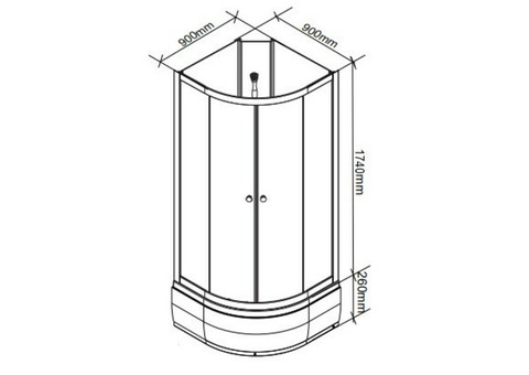 Душевая кабина Parly Bianco Эконом EBM92NR 900х900х2000 мм