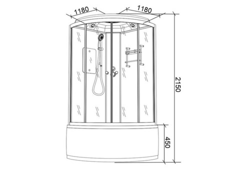 Душевая кабина Parly Classic CE118 1180х1180х2150 мм
