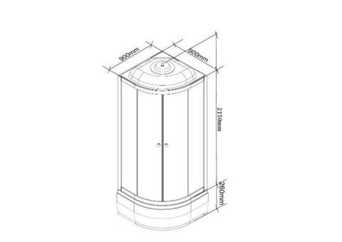 Душевая кабина Parly ETM92P 900х900х2150 мм