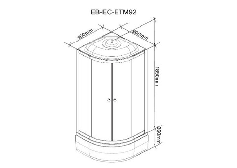 Душевая кабина Parly Tomorrow ETM92 средний поддон 900х900 мм