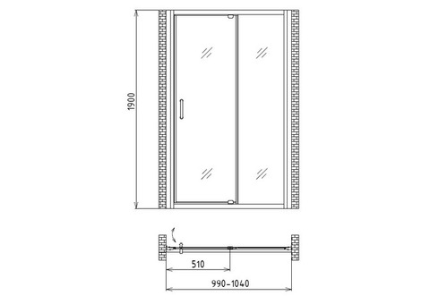 Душевая дверь Gemy Sunny Bay S28191A 1000х1900 мм