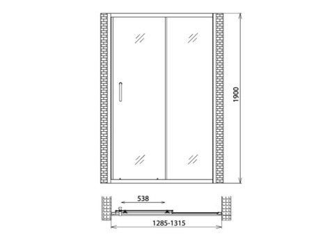 Душевая дверь Gemy Victoria S30191E 1300х1900 мм