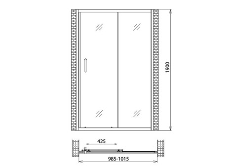 Душевая дверь Gemy Victoria S30191H 1000х1900 мм