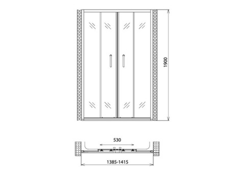 Душевая дверь Gemy Victoria S30192E 1400х1900 мм