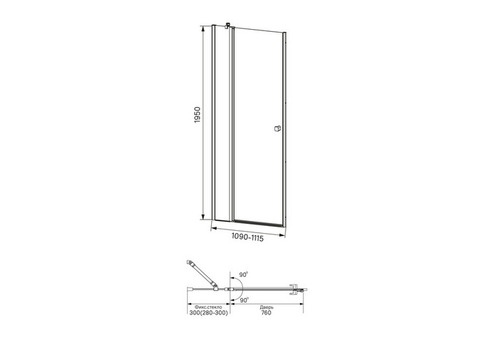 Душевая дверь Iddis Ray RAY6CP1i69 1100x1950 мм