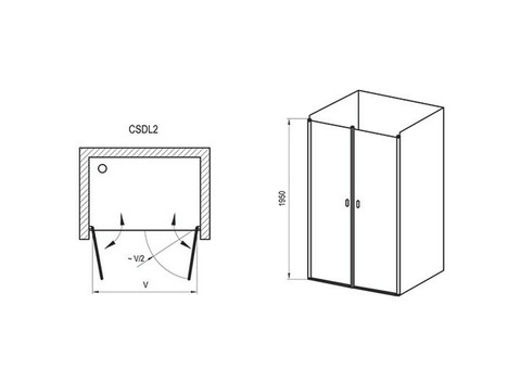 Душевая дверь Ravak Chrome CSDL2-100 Transparent белая