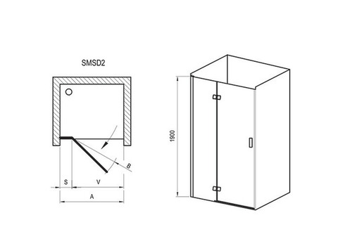 Душевая дверь Ravak Smart Line SMSD2-100 B-R Transparent хром