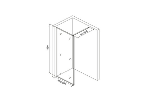 Душевая перегородка Iddis Slide Walk In SLI8CS9i23 900х1950 мм