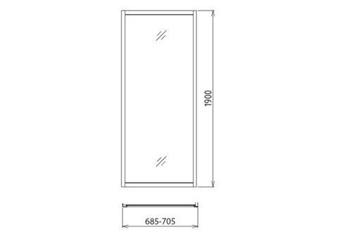 Душевая стенка Gemy A70 700х1900 мм