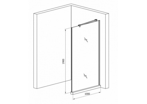 Душевая стенка Gemy D100 1000х1900 мм